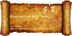 Gyurasits Rózsa névjegykártya